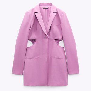 Zara Cut Out Blazer Dress Lilac XS